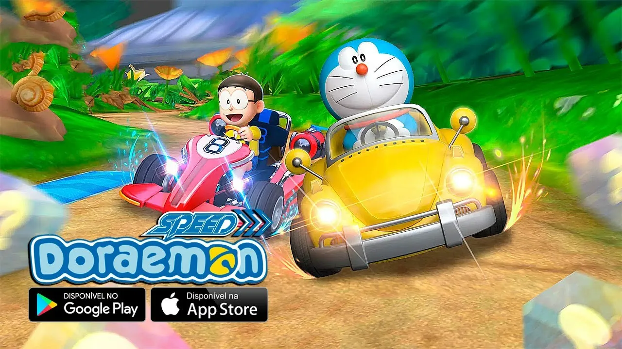 Doraemon Speed corra com seus amigos no mundo de Doraemon